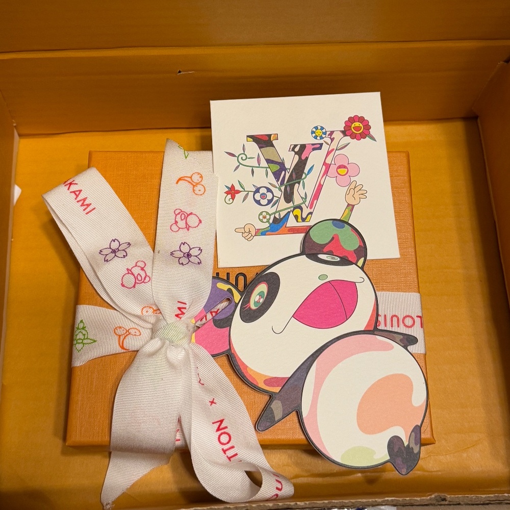 Louis Vuitton x Takashi Murakami Packaging: Ribbon, Tag, Paper Bag, Sticker Set